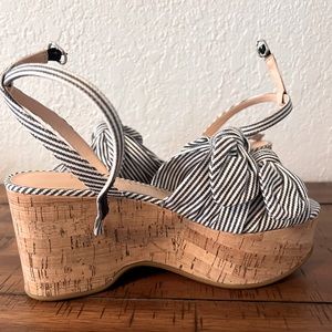 Kate Spade NY Stripe Bow Platform Sandal